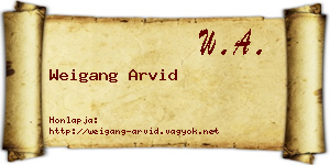 Weigang Arvid névjegykártya